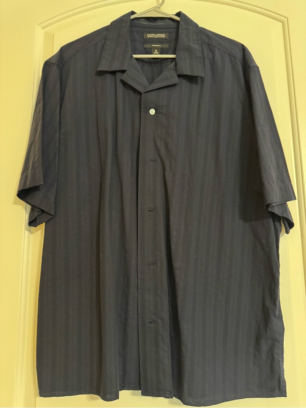 Banana Republic Navy Organic Cotton Blend Button Down Shirt